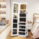 360¬∞ Swivel Freestanding Jewelry Cabinet with Lighted Full Length Mirror