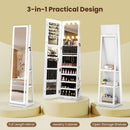 360¬∞ Swivel Freestanding Jewelry Cabinet with Lighted Full Length Mirror