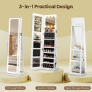 360¬∞ Swivel Freestanding Jewelry Cabinet with Lighted Full Length Mirror