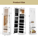 360¬∞ Swivel Freestanding Jewelry Cabinet with Lighted Full Length Mirror
