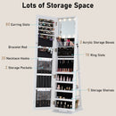 360¬∞ Swivel Jewelry Cabinet with Full Length Mirror