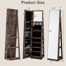 360¬∞ Swivel Jewelry Cabinet with Full Length Mirror