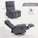 360° Swivel Rocking Chair with Cushioned Back for Living Room