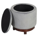 360° Swivel Velvet Foot Rest with Hidden Storage for Living Room