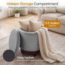 360° Swivel Velvet Foot Rest with Hidden Storage for Living Room