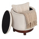 360° Swivel Velvet Foot Rest with Hidden Storage for Living Room
