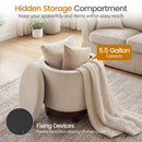 360° Swivel Velvet Foot Rest with Hidden Storage for Living Room