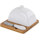 Simple Rectangle Ceramic Butter Dish With Lid Set