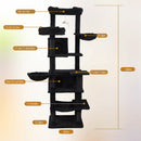 68in Multi-Level Cat Tree Tower with Hammocks & Scratching Posts