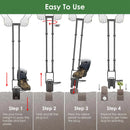 5 In 1 Bulb Planter Tool Long Handle Gardening Bulb Transplanter with Gloves Brush Serrated Base Dual Pedal Digging Holes to Plant Tulips Iris Daffodi