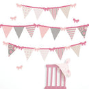 Wall Pops Pretty Pink Gingham Ribbons, Delicate Designs Hailey Pennant 32 pieces