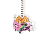 Dumpster Fire - Tumbler Handle Charm
