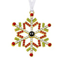 Personalized Photo Projection Red and Green Snowflake Ornament