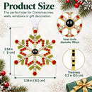 Personalized Photo Projection Red and Green Snowflake Ornament