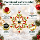 Personalized Photo Projection Red and Green Snowflake Ornament