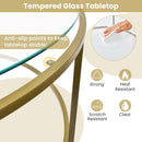 36 Inch Round Coffee Table with Tempered Glass Tabletop