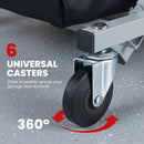 2-in-1 Mechanic Creeper and Z-Seat with 6 Swivel Casters