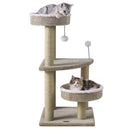 36" Cat Tree with Plush Perches & Scratching Posts