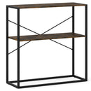 36" Console Table 2-Tier Entryway Table with Wooden Open Shelves and Metal Frame