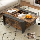 36.5 Inch Coffee Table with Sliding Top and Hidden Compartment