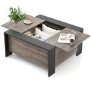 36.5 Inch Coffee Table with Sliding Top and Hidden Compartment