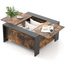 36.5 Inch Coffee Table with Sliding Top and Hidden Compartment