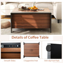 36.5 Inch Coffee Table with Sliding Top and Hidden Compartment