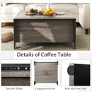 36.5 Inch Coffee Table with Sliding Top and Hidden Compartment