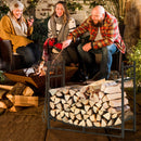 30 Inch Firewood Rack with 4 Tool Set Kindling Holders for Indoor and Outdoor