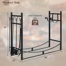 30 Inch Firewood Rack with 4 Tool Set Kindling Holders for Indoor and Outdoor