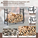 30 Inch Firewood Rack with 4 Tool Set Kindling Holders for Indoor and Outdoor