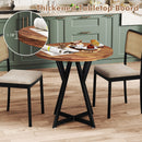 Round Dining Table 36 Inch with Metal Pedestal Base