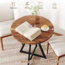 Round Dining Table 36 Inch with Metal Pedestal Base