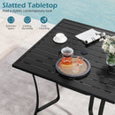 36 Inch Square Patio Table for 4 Metal Dining Table with Umbrella Hole-Black
