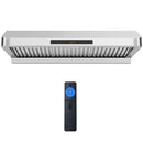 36 Inch Under Cabinet Range Hood 900 CFM Kitchen Stove Vent with Oil Collector-Silver