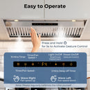 36 Inch Under Cabinet Range Hood with 4 Fan Speeds and Baffles Filters-Silver