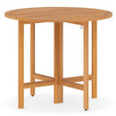 36 Inches Outdoor Folding Round Dining Table with Slatted Tabletop