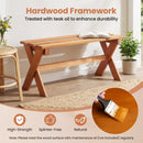 Outdoor Wood Bench Set of 2 - 36 Inch Backless Patio Seating
