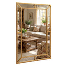 36 x 24 Inch Gold Wall Mirror with Beaded Frame for Living Room