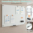 36 x 24 Inches Glass Whiteboard with Eraser and Removable Tray