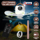 Rechargeable Tent Ceiling Fan with LED Light & Remote