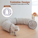 Indoor Cat Tunnel Bed with Interactive Hanging Ball Circle Cat Tunnel Cooling Fabric Central Soft Mat Flexible Design Foldable Tunnel for Cats Puppy
