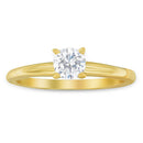 GIA Certified 14K Yellow Gold 1/2 Cttw Diamond Solitaire Engagement Ring (H Color, SI1 Clarity) - Size 6