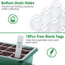 10Pcs Seed Starter Tray Kit Reusable Overall 120Cells Seeding Propagator Station Greenhouse Growing Germination Tray with Humidity Dome Label 2Pcs Gar