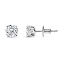 IGI Certified 14K White Gold 1.0 Cttw 4-Prong Set Brilliant Round-Cut Solitaire Diamond Push Back Stud Earrings (E-F Color, I1-I2 Clarity)