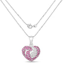 2.65 Carat Genuine Ruby and White Sapphire .925 Sterling Silver Pendant
