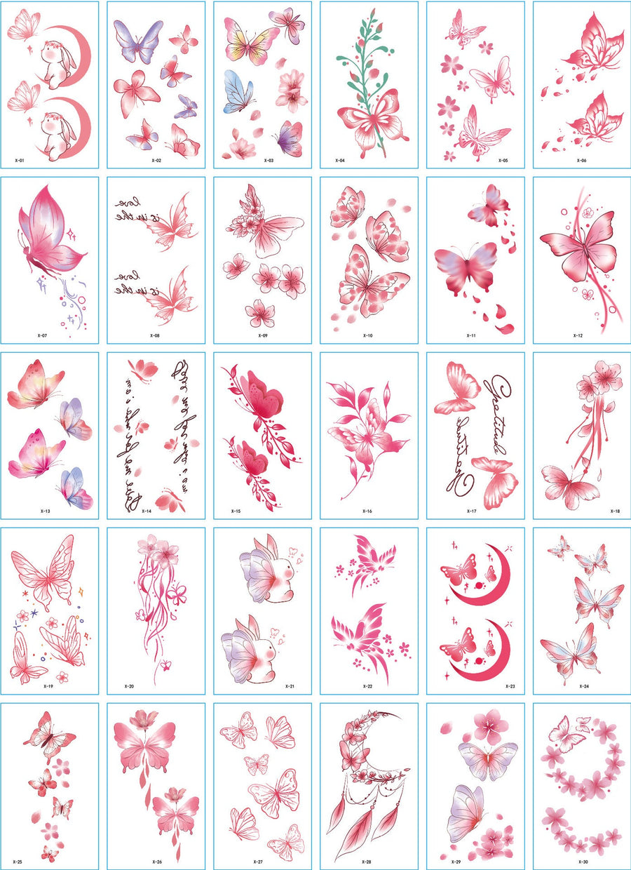 A set of 30 tattoo stickers