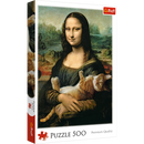 500 Piece Jigsaw Puzzles, Mona Lisa and a Purring Kitty, Da Vinci Puzzles, Art Puzzles, Adult Puzzles, Trefl 37294