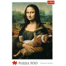 500 Piece Jigsaw Puzzles, Mona Lisa and a Purring Kitty, Da Vinci Puzzles, Art Puzzles, Adult Puzzles, Trefl 37294