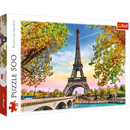 500 Piece Jigsaw Puzzles, Romantic Paris, France, Eiffel Tower in the Fall, Iconic Monuments, Adult Puzzles, Trefl 37330